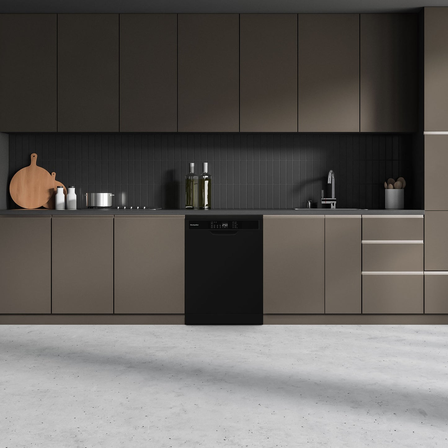 Montpellier MDWD1464K 60cm Freestanding Dishwasher in Black