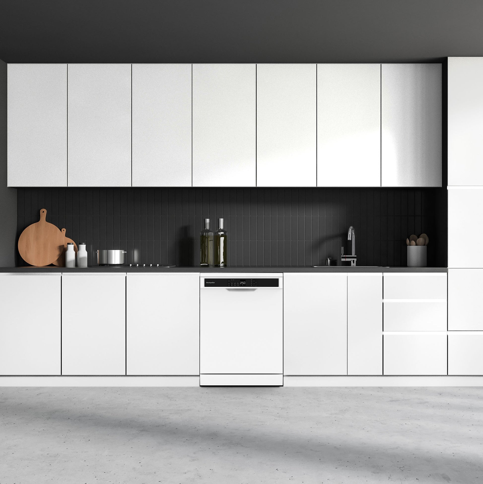 Montpellier MDWD1464W 60cm Freestanding Dishwasher in White