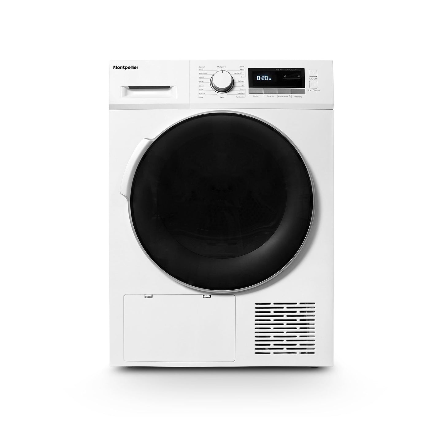 Montpellier MHP8SDW 8kg Heat Pump Sensor Dry Tumble Dryer in White