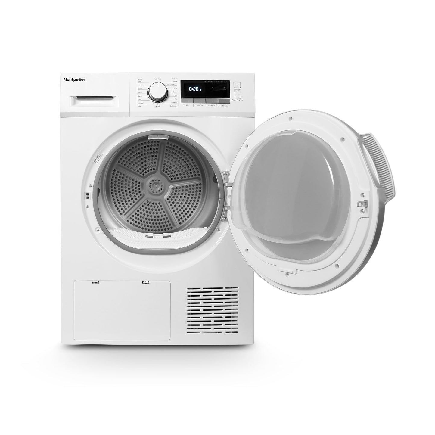Montpellier MHP8SDW 8kg Heat Pump Sensor Dry Tumble Dryer in White