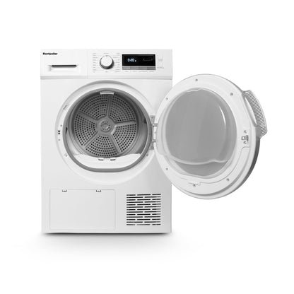 Montpellier MHP8SDW 8kg Heat Pump Sensor Dry Tumble Dryer in White