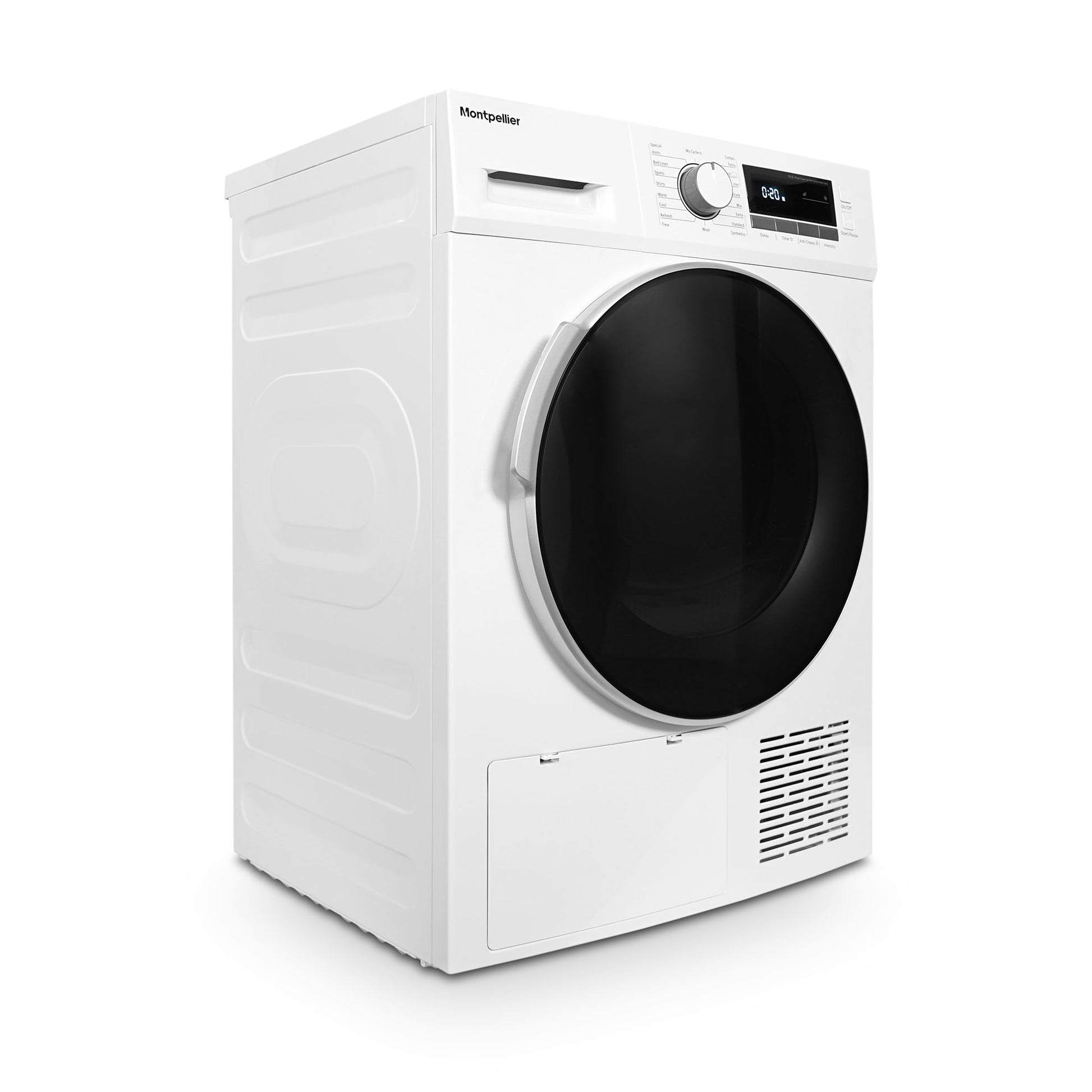 Montpellier MHP8SDW 8kg Heat Pump Sensor Dry Tumble Dryer in White
