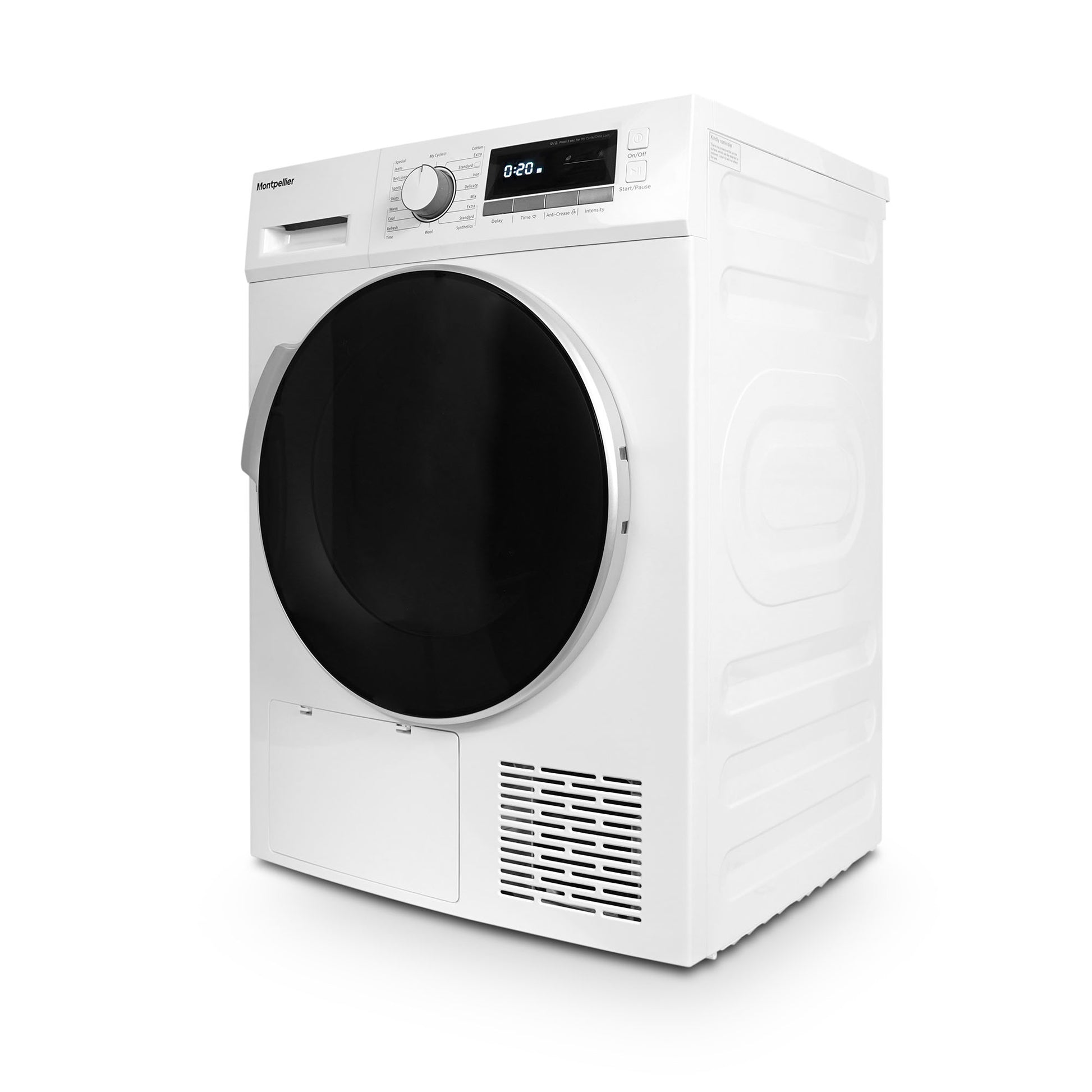 Montpellier MHP8SDW 8kg Heat Pump Sensor Dry Tumble Dryer in White