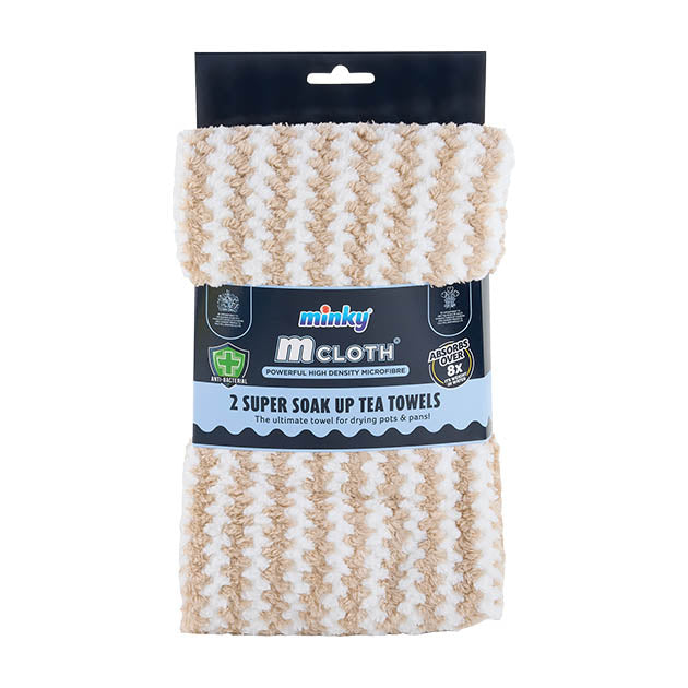 (DNO) 2 PACK SUPER SOAK TEA TOWELS BEIGE