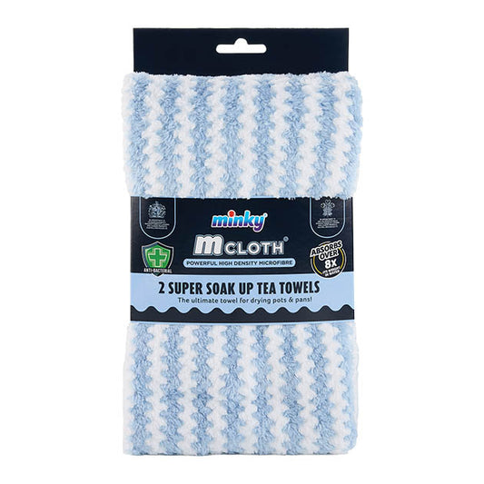 (DNO) 2 PACK SUPER SOAK TEA TOWELS BLUE