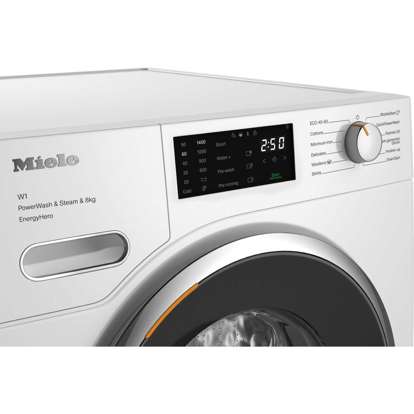Miele W1 Pwash&Steam 8kg 1400rpm Washing Machine - WWE380 WCS