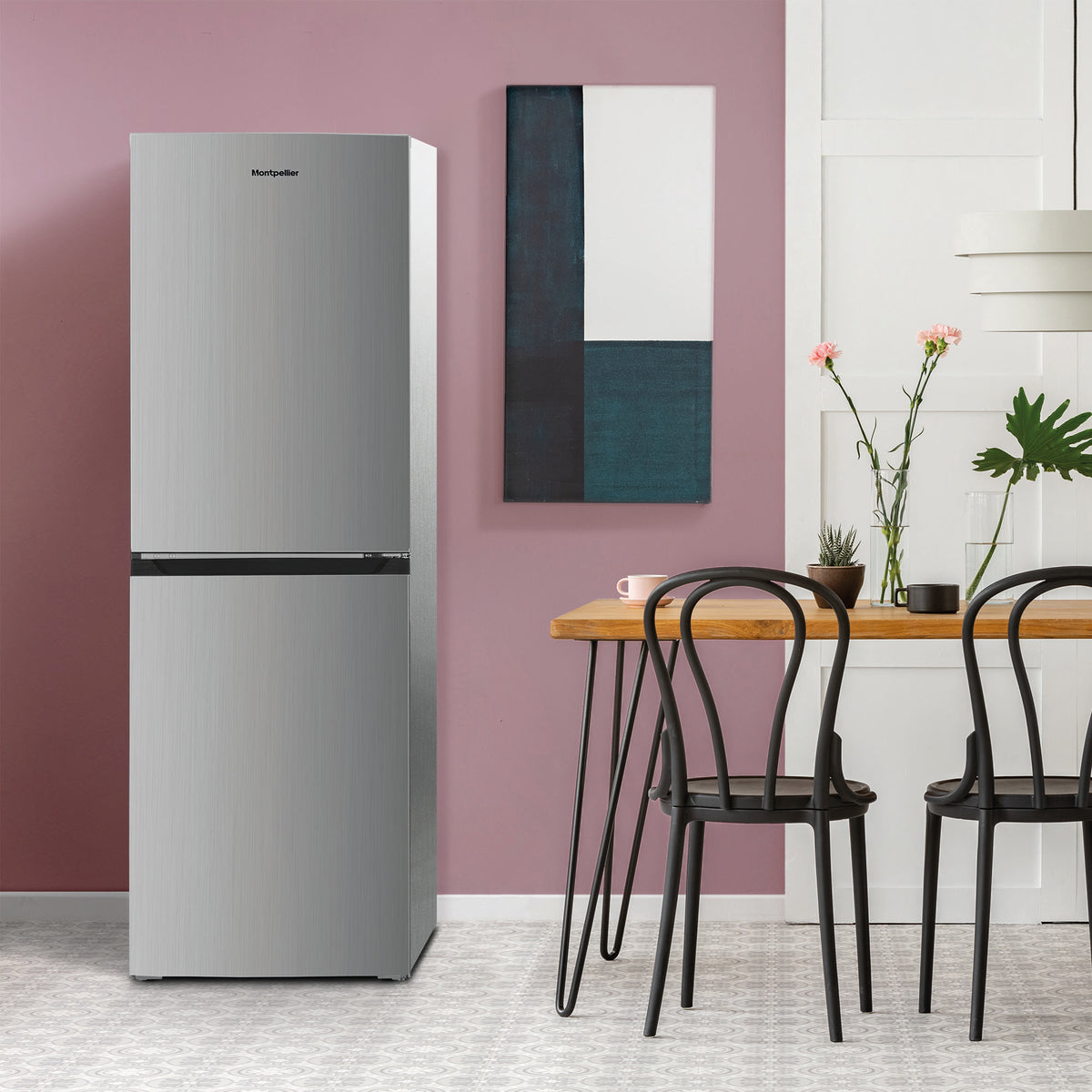 Montpellier MNF167ES 50/50 No Frost Fridge Freezer in Silver