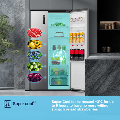 Fridgemaster American Style Fridge Freezer 60/40 Total No Frost - Silver - MS91558DES