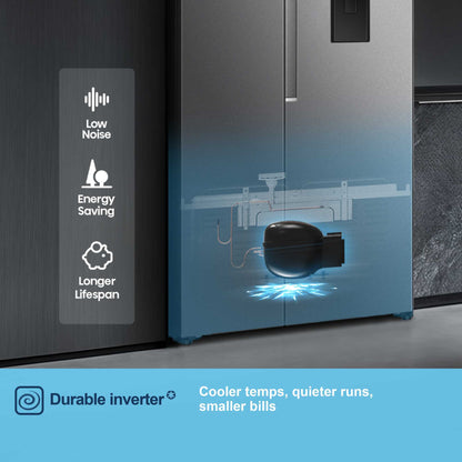 Fridgemaster American Style Fridge Freezer 60/40 Total No Frost - Silver - MS91558DES