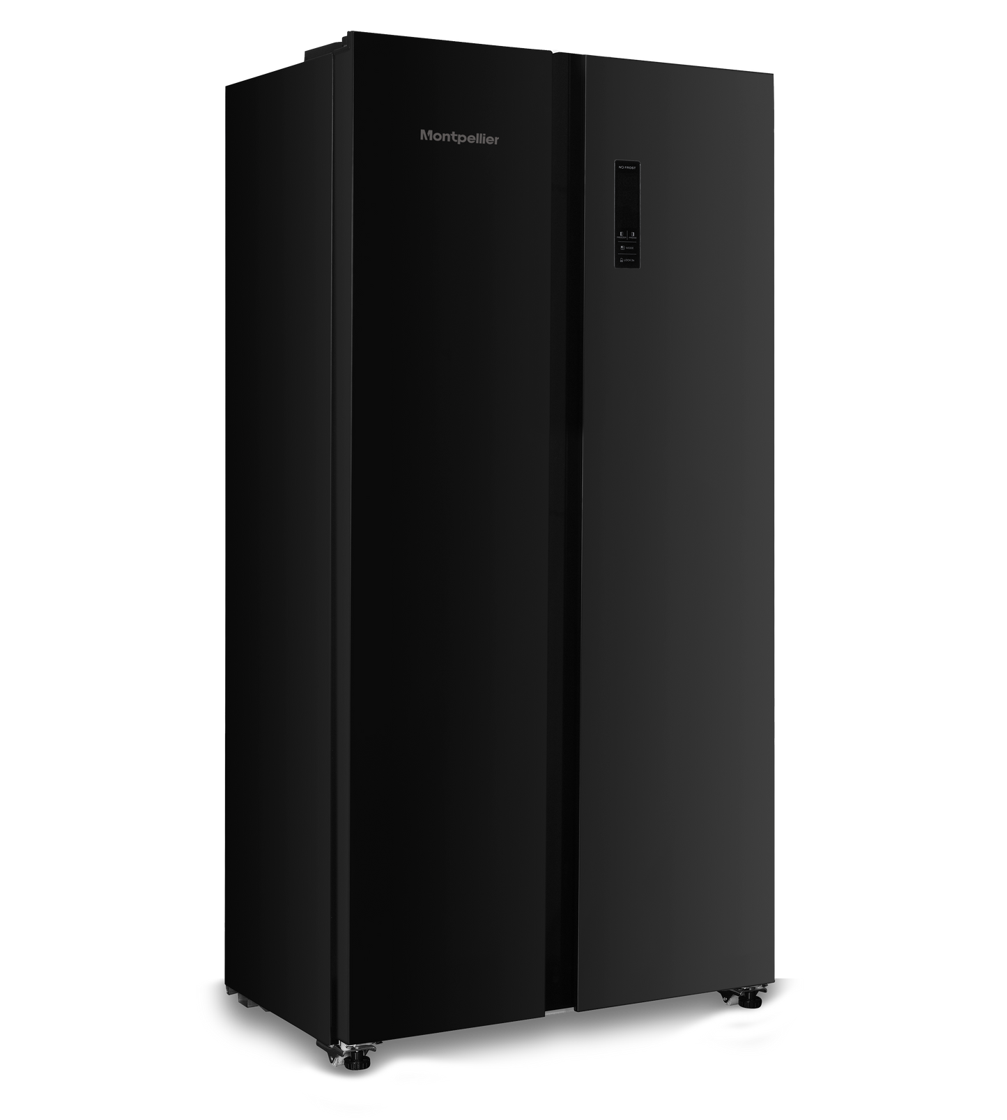 Montpellier MSBS442K American Style Side by Side Fridge Freezer in Black