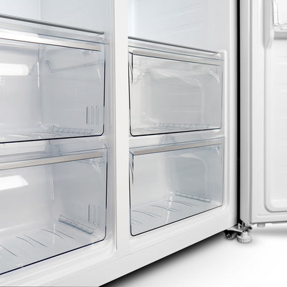 Montpellier MSBS442W American Style Side by Side Fridge Freezer in White