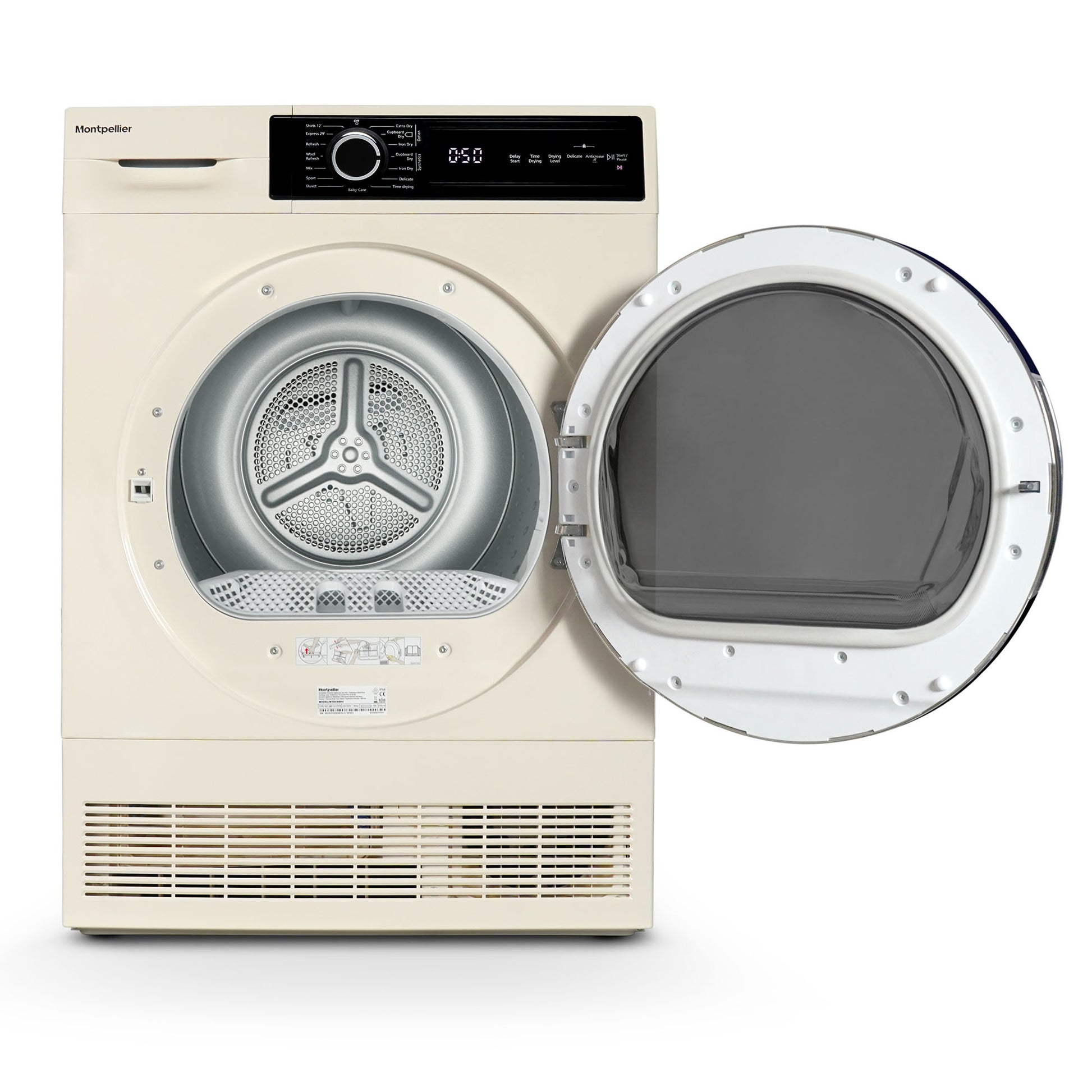 Montpellier MTDC8SDC 8KG CONDENSER Sensor Dry Tumble Dryer in CREAM