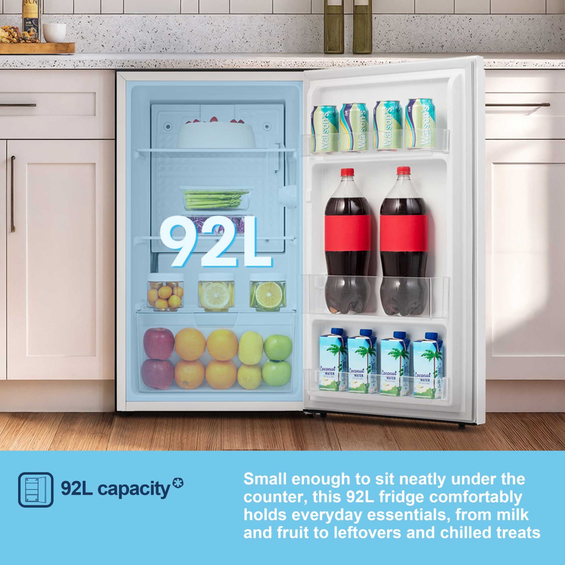Fridgemaster Undercounter Larder Fridge - White - MUL4892E