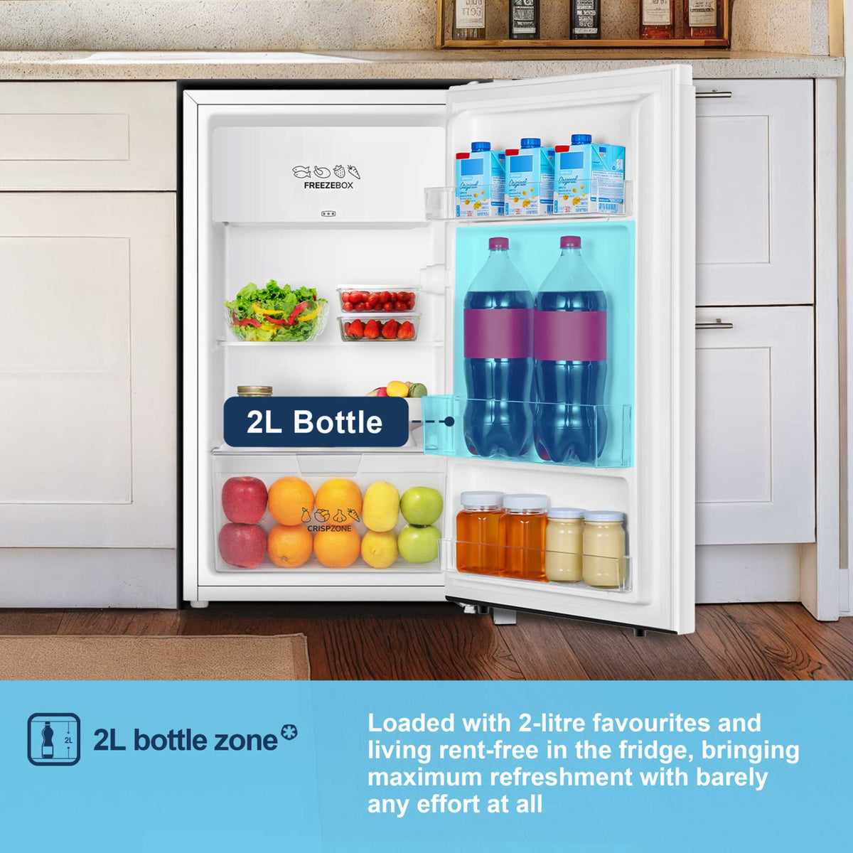 Fridgemaster Undercounter Fridge with Icebox - White - MUR4894E