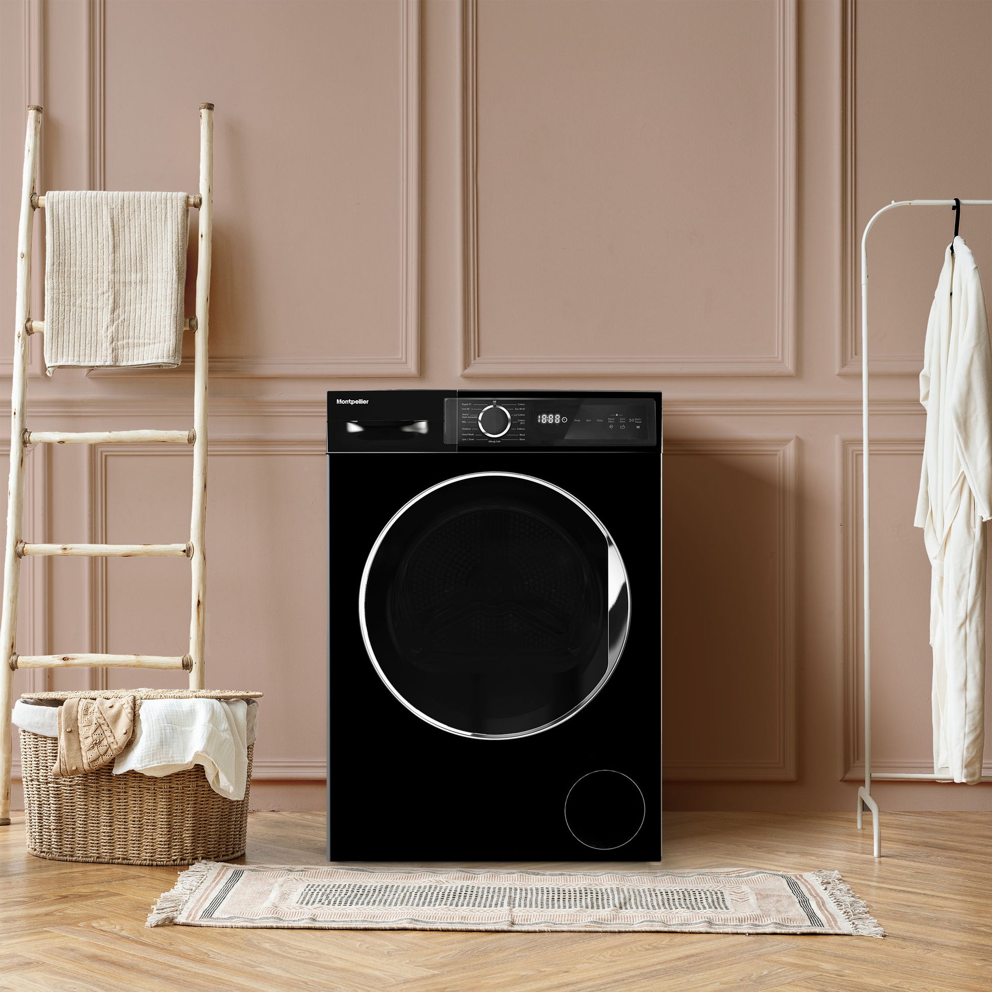 Montpellier MWM814BLK 8Kg Washing Machine in Black