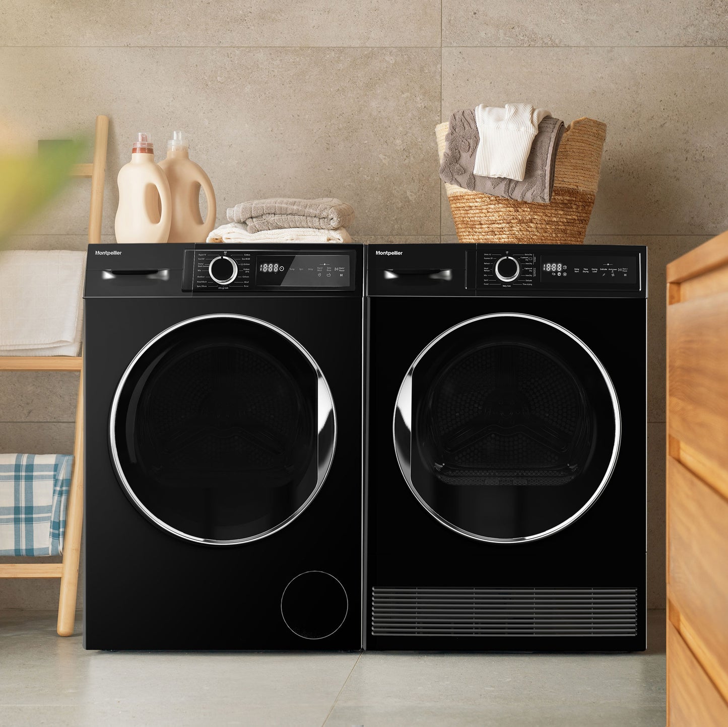 Montpellier MWM814BLK 8Kg Washing Machine in Black