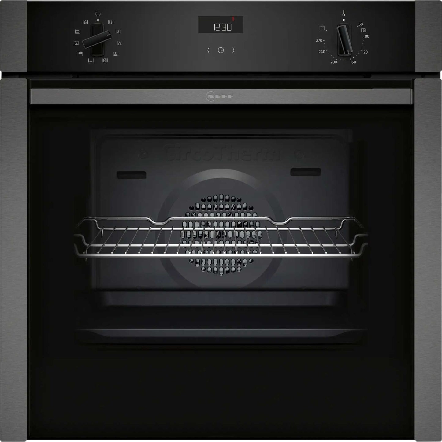 NEFF N 50 B3ACE4AG3B Slide&Hide Built-In Single Oven - Graphite Grey