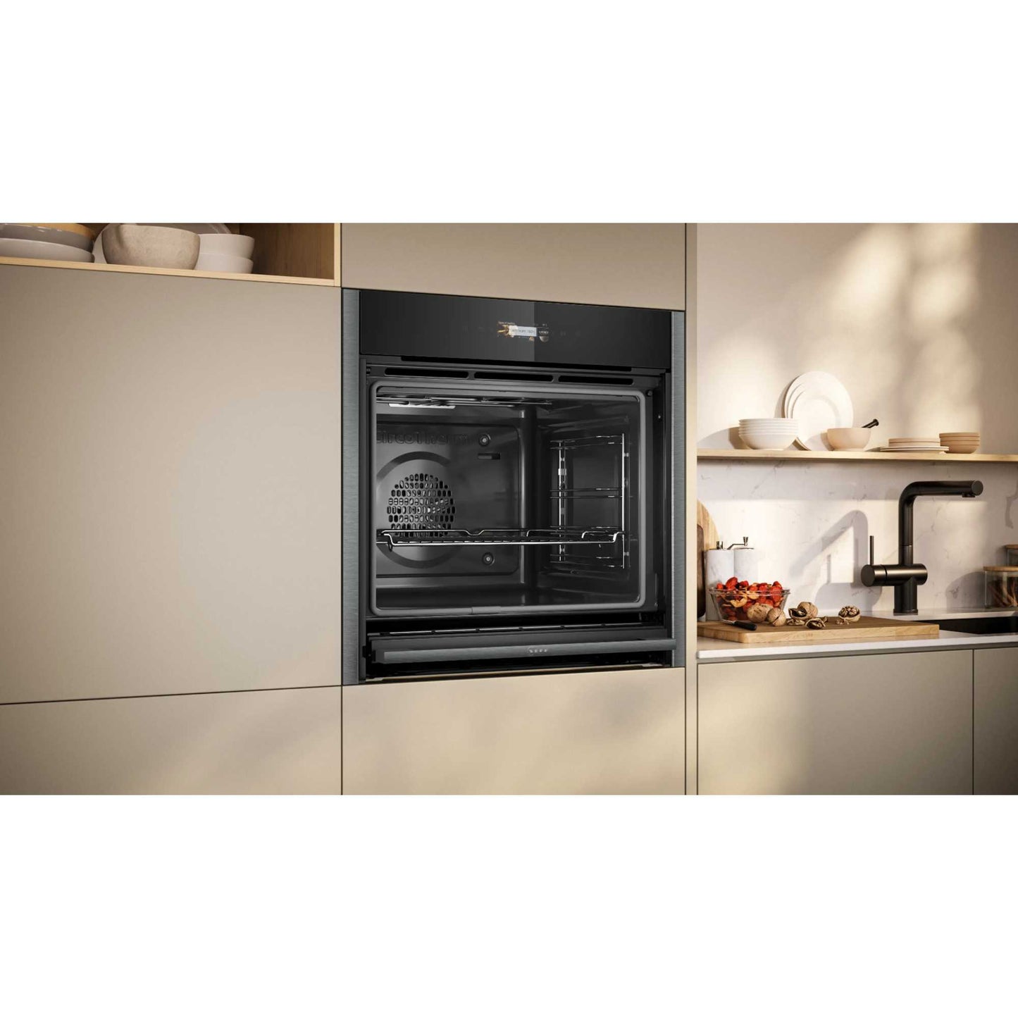 NEFF N 70 B54CR71G0B Slide&Hide Built-In Smart Single Oven - Graphite Grey