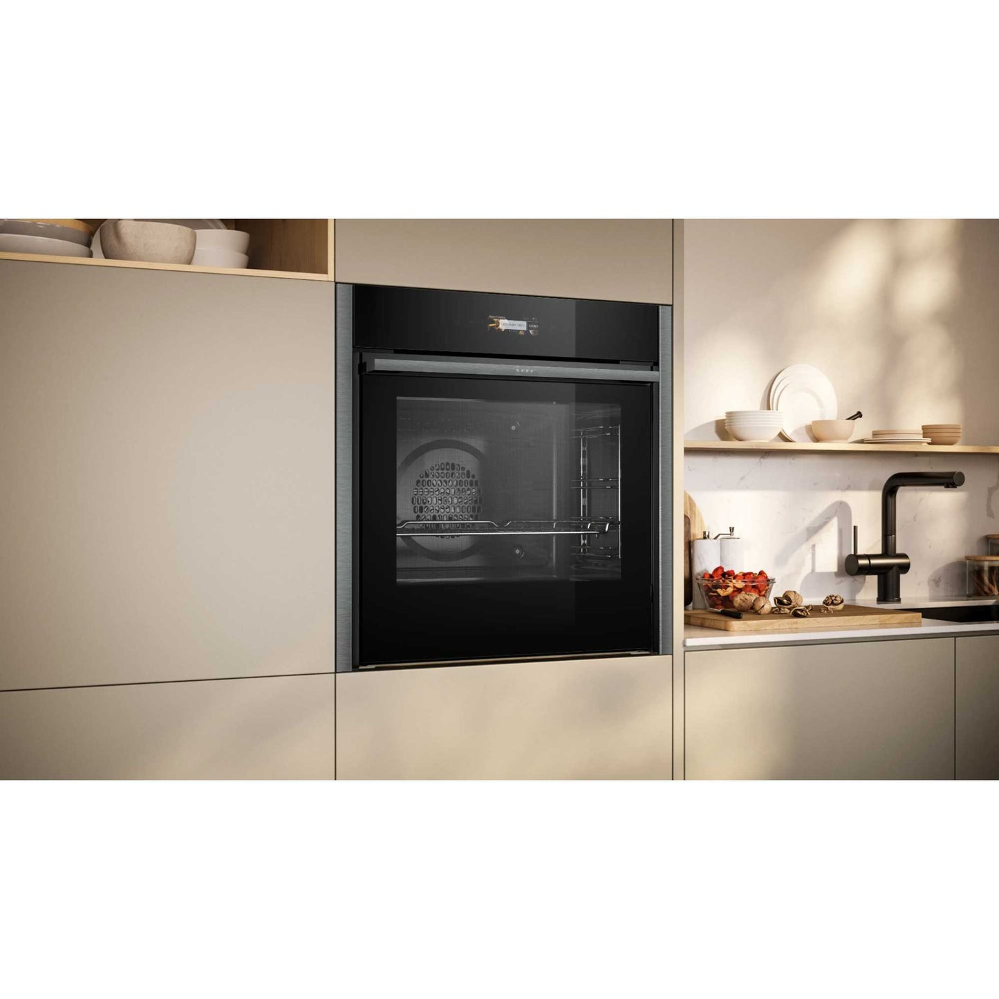 NEFF N 70 B54CR71G0B Slide&Hide Built-In Smart Single Oven - Graphite Grey