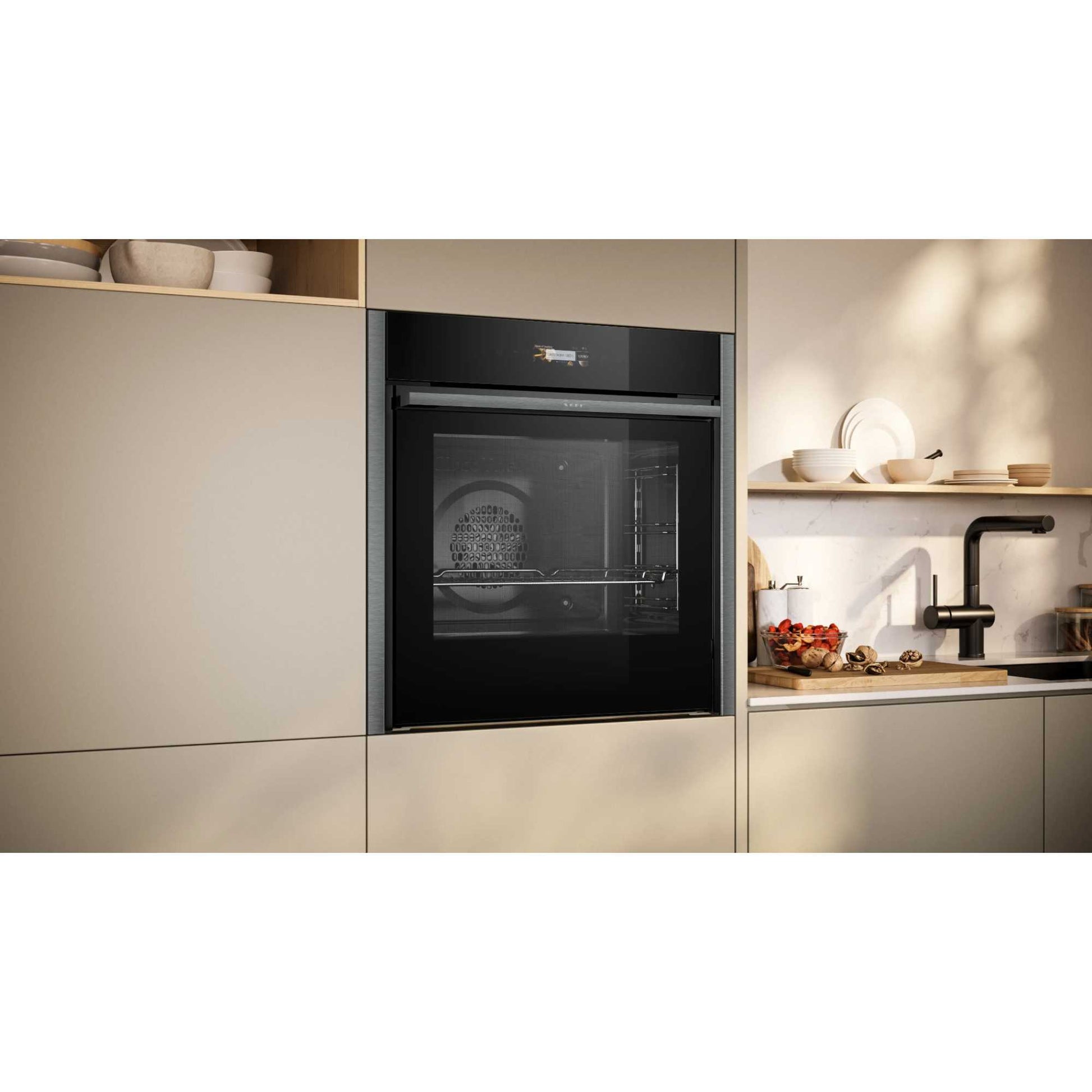 NEFF N 70 B54CR71G0B Slide&Hide Built-In Smart Single Oven - Graphite Grey