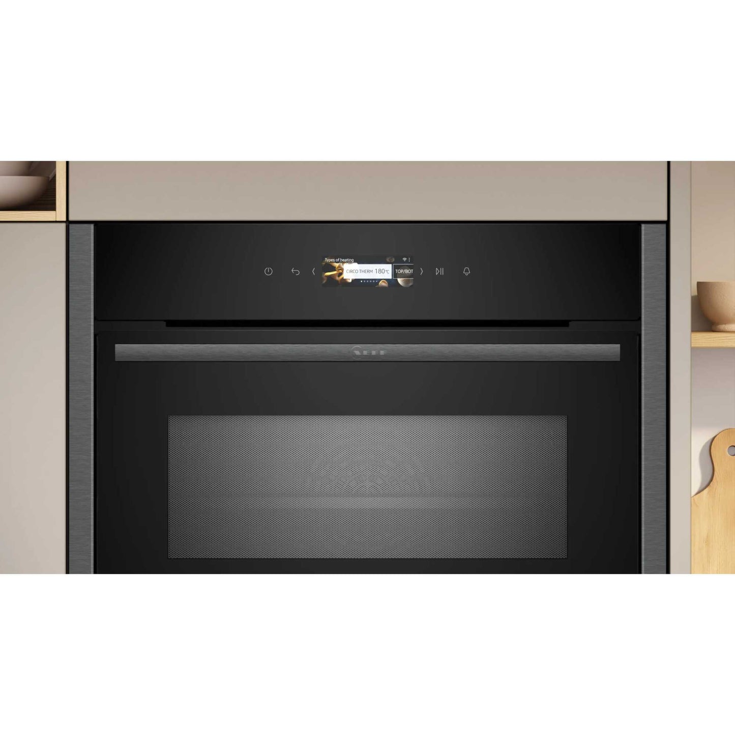 NEFF N 70 C24MR21G0B Built-In Compact Smart Single Oven with Microwave Function - Graphite Grey