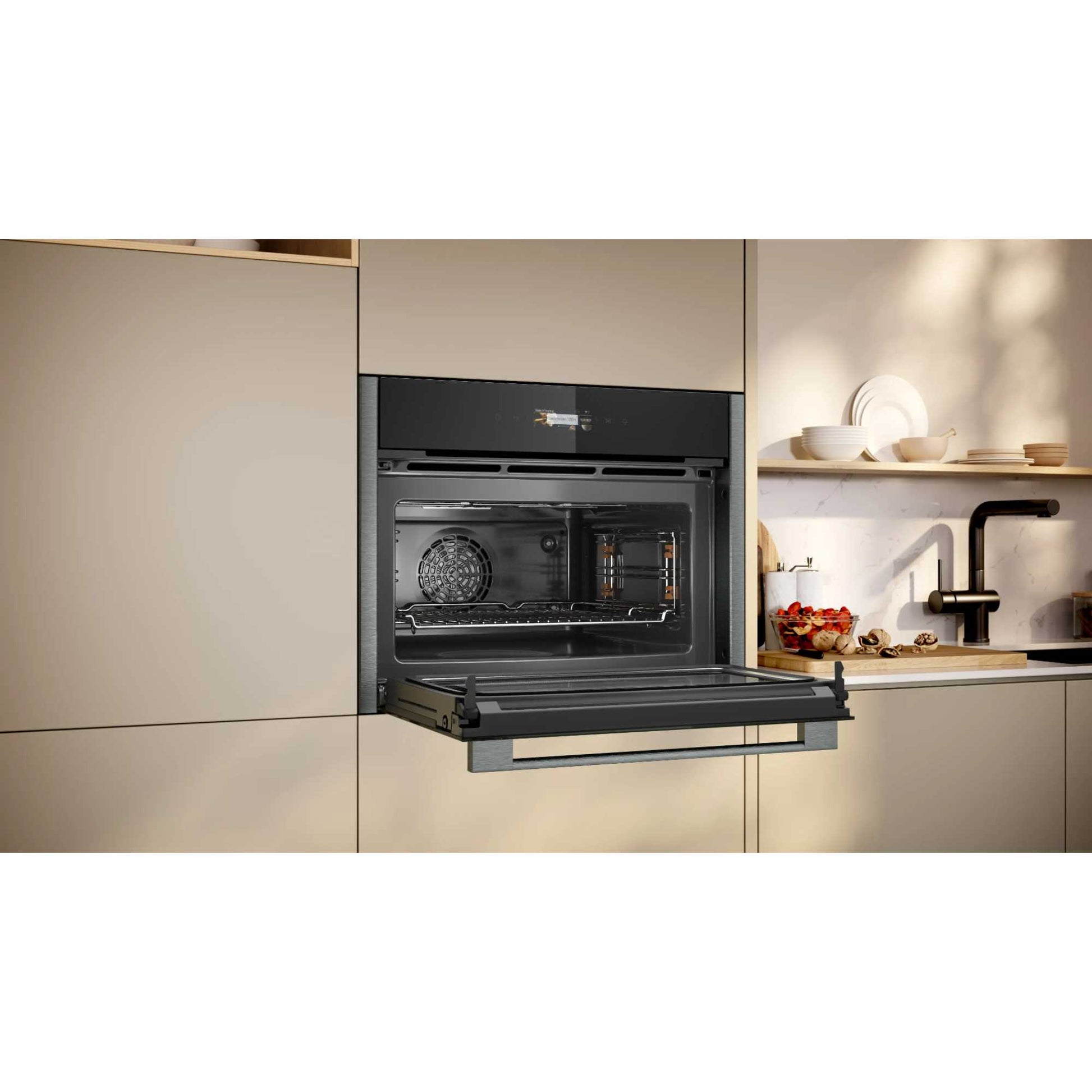 NEFF N 70 C24MR21G0B Built-In Compact Smart Single Oven with Microwave Function - Graphite Grey
