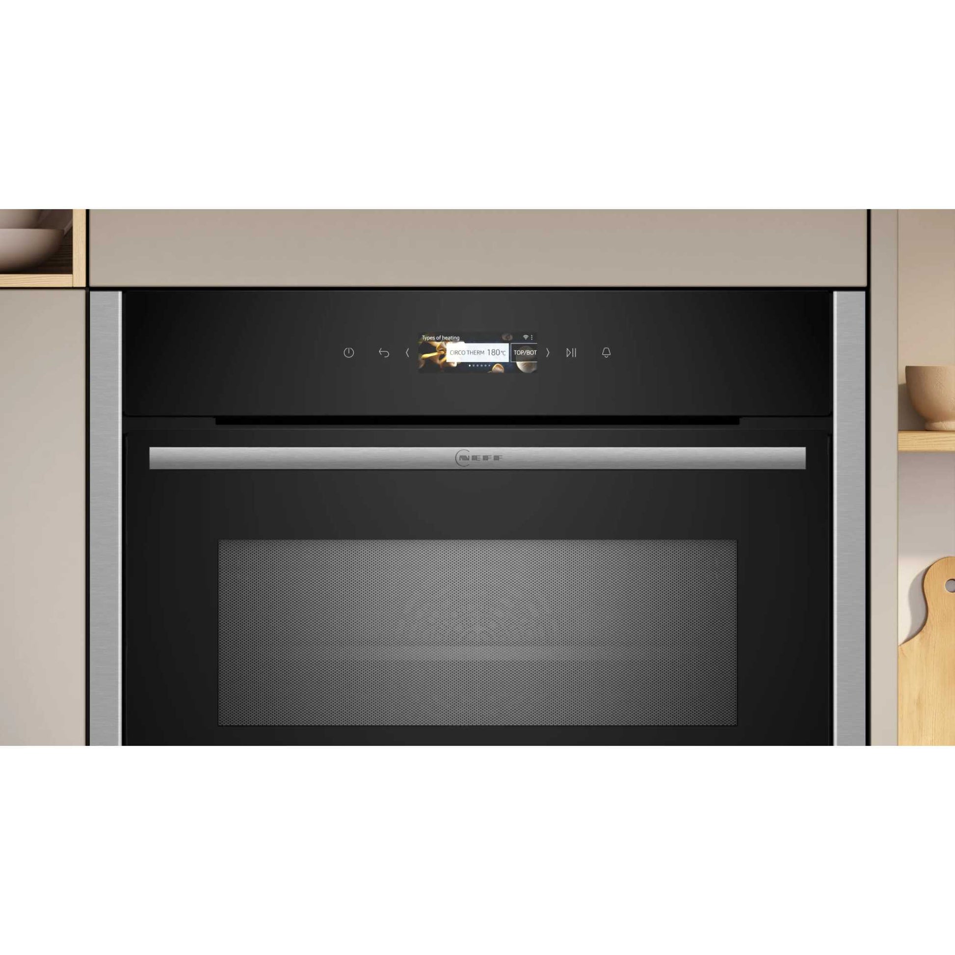 NEFF N 70 C24MR21N0B Built-In Compact Smart Single Oven with Microwave Function - Stainless Steel