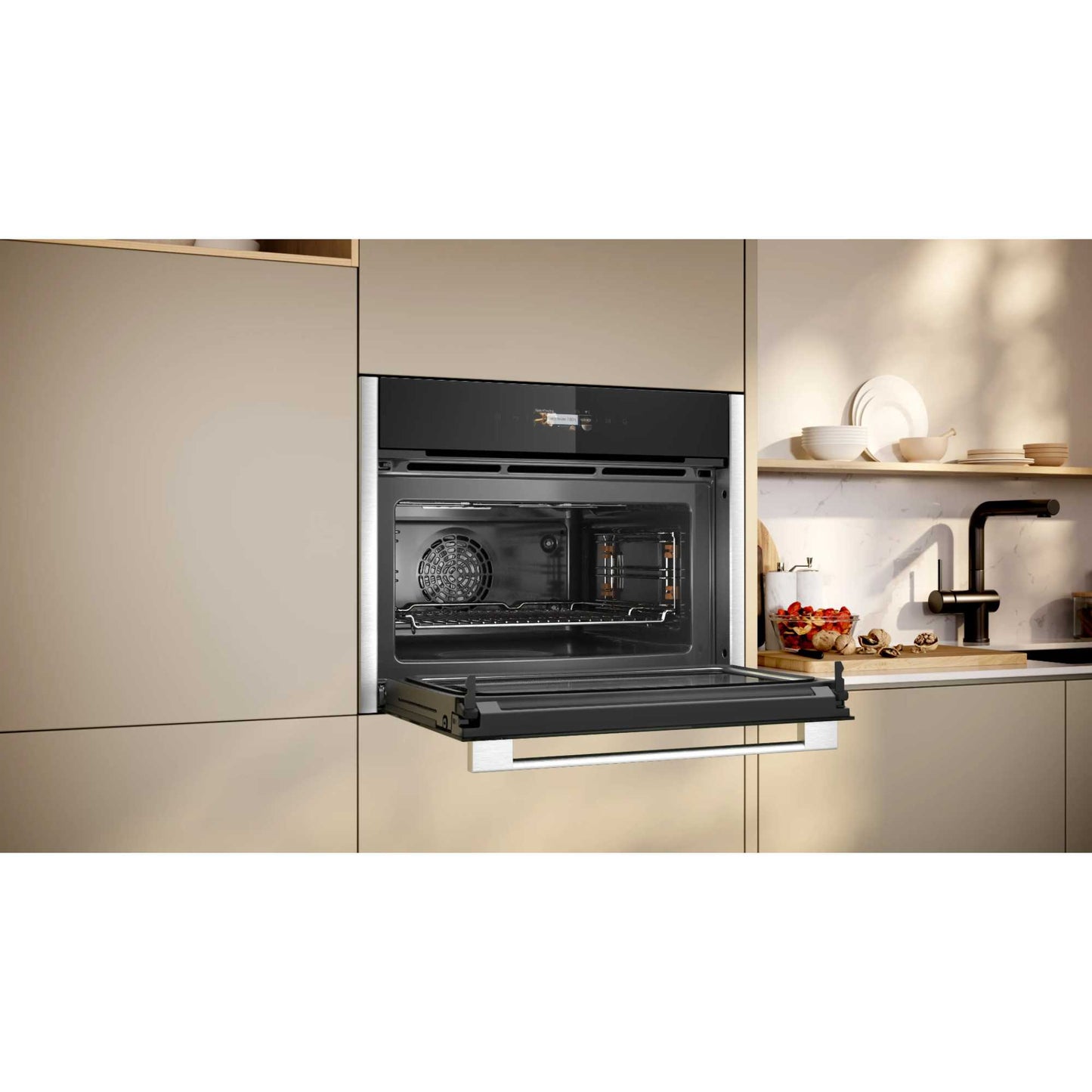 NEFF N 70 C24MR21N0B Built-In Compact Smart Single Oven with Microwave Function - Stainless Steel
