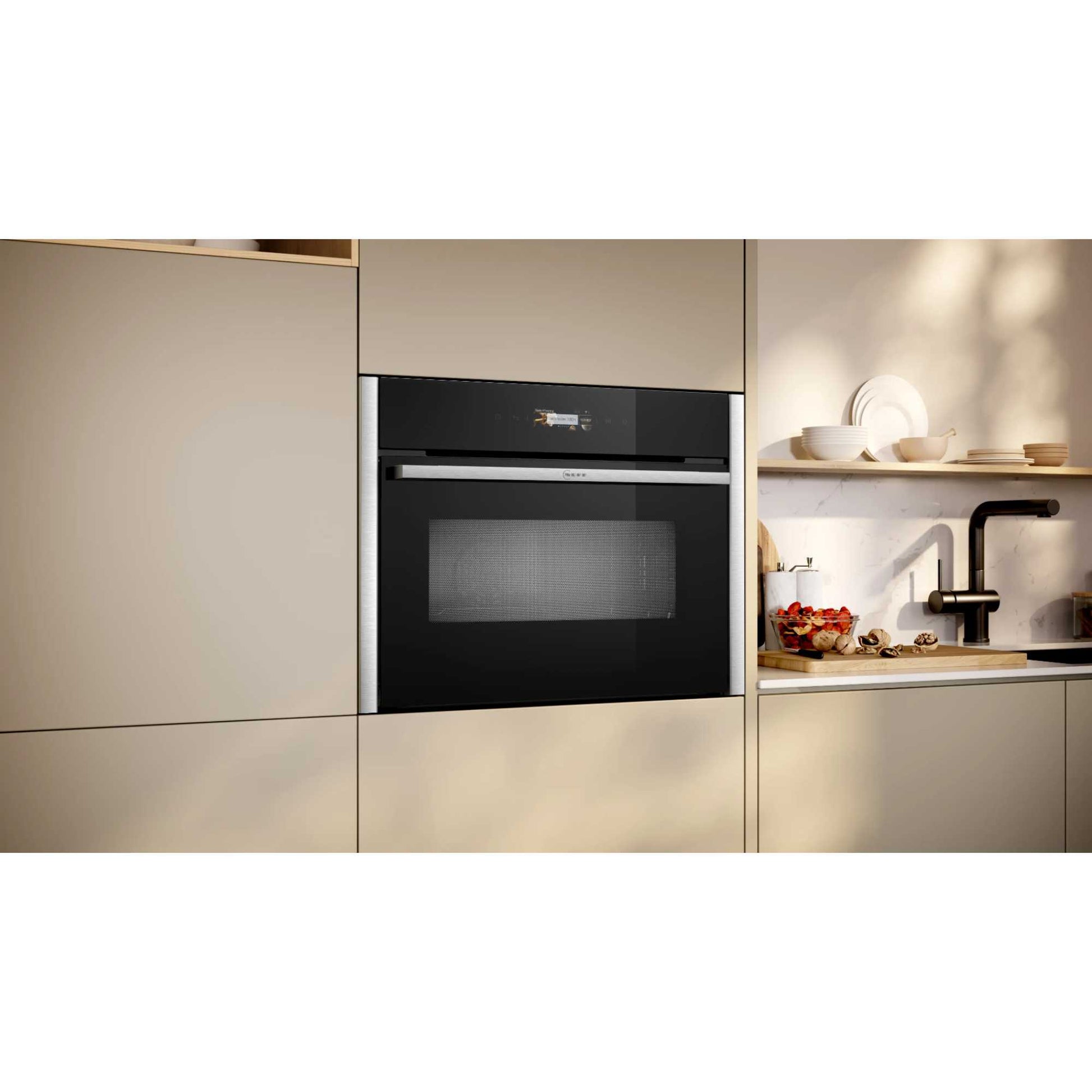 NEFF N 70 C24MR21N0B Built-In Compact Smart Single Oven with Microwave Function - Stainless Steel