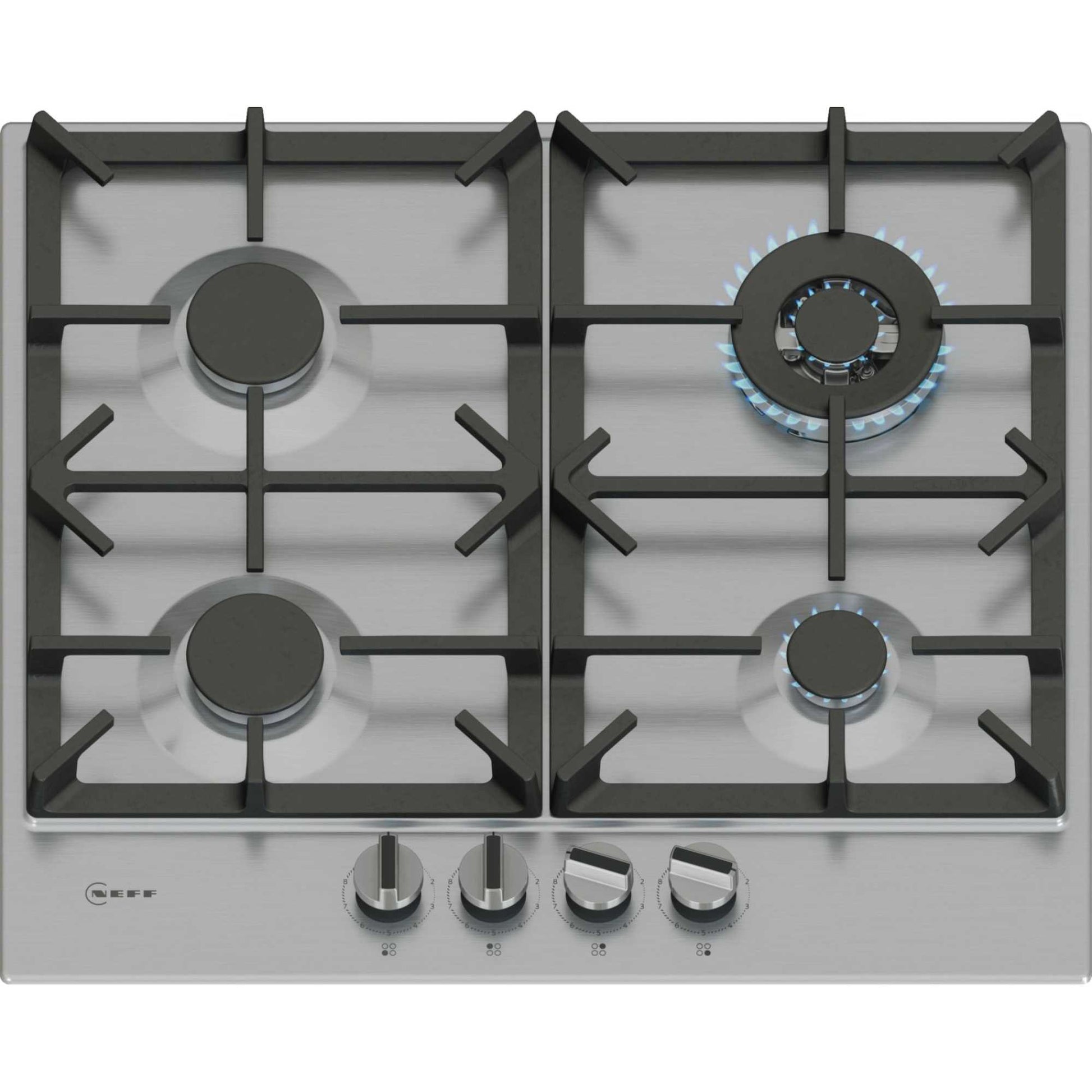 NEFF T26CIH8N0 N70 60cm 4 Burner Gas Hob - Stainless Steel