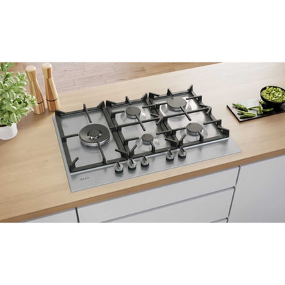 NEFF T27CIS8N0 N70 75cm 5 Burner Gas Hob - Stainless Steel