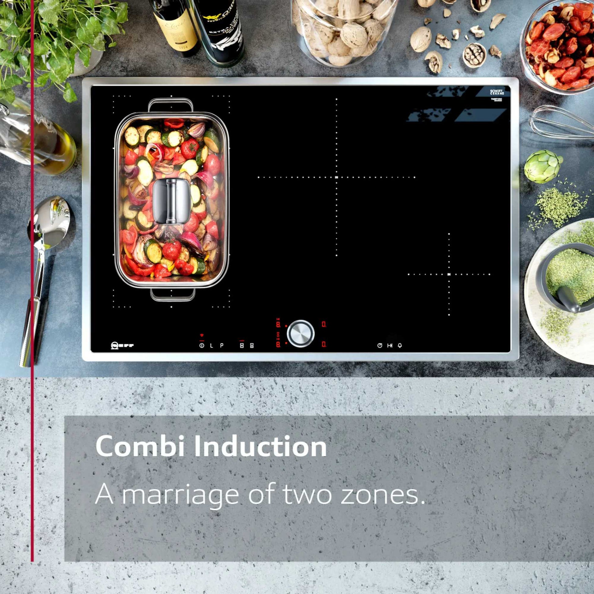 NEFF T56FHS1L0 N 70 60cm 4 Zone Smart Induction Hob - Black