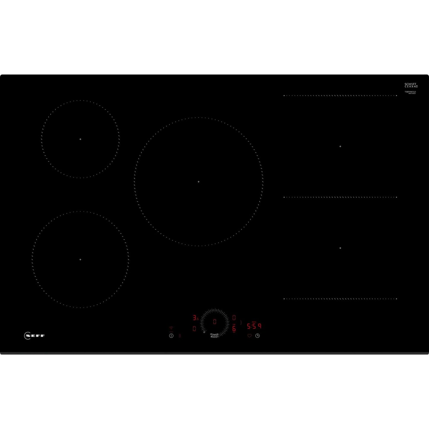NEFF T58FHW1L0 N70 80cm Smart 5 Burner Hob - Black