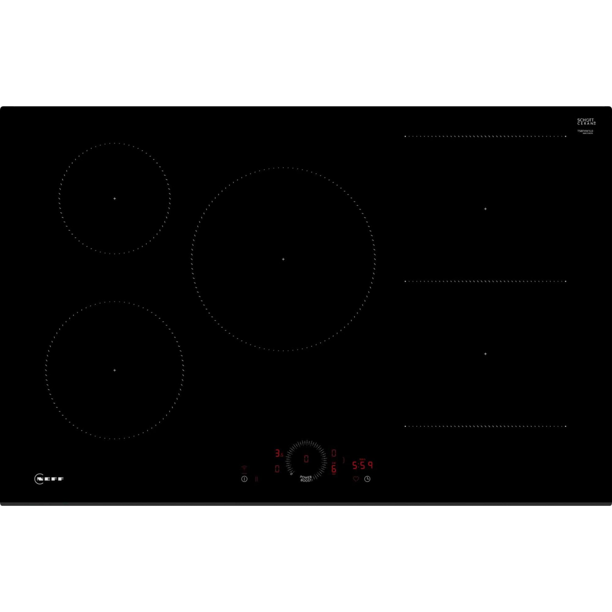 NEFF T58FHW1L0 N70 80cm Smart 5 Burner Hob - Black