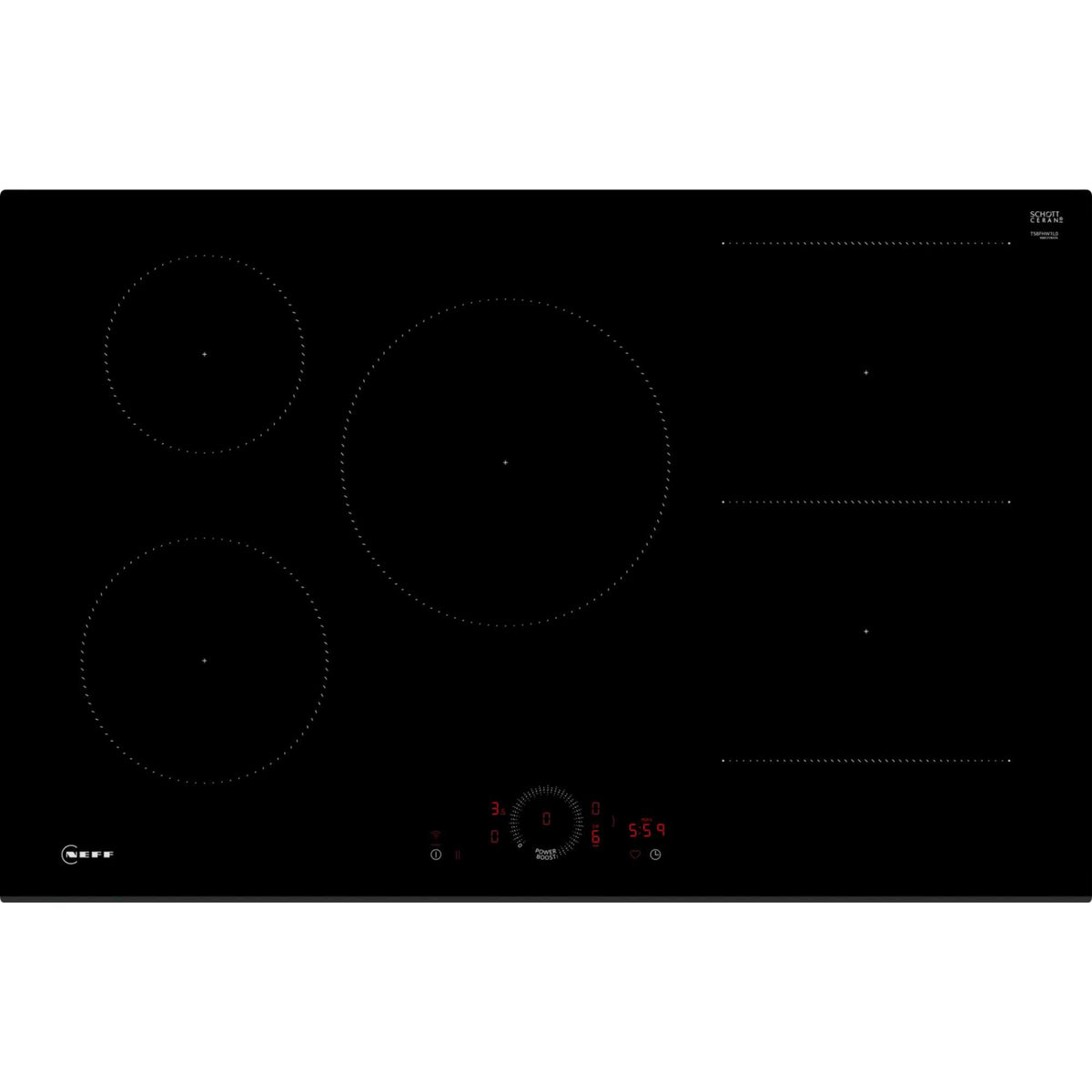 NEFF T58FHW1L0 N70 80cm Smart 5 Burner Hob - Black