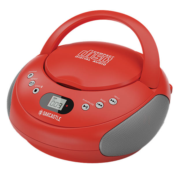 BLUETOOTH BOOMBOX WITH FM RADIO &CD PLAYER RED