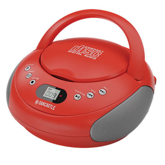 BLUETOOTH BOOMBOX WITH FM RADIO &CD PLAYER RED