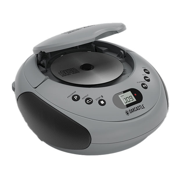BLUETOOTH BOOMBOX WITH FM RADIO &CD PLAYER SILVER
