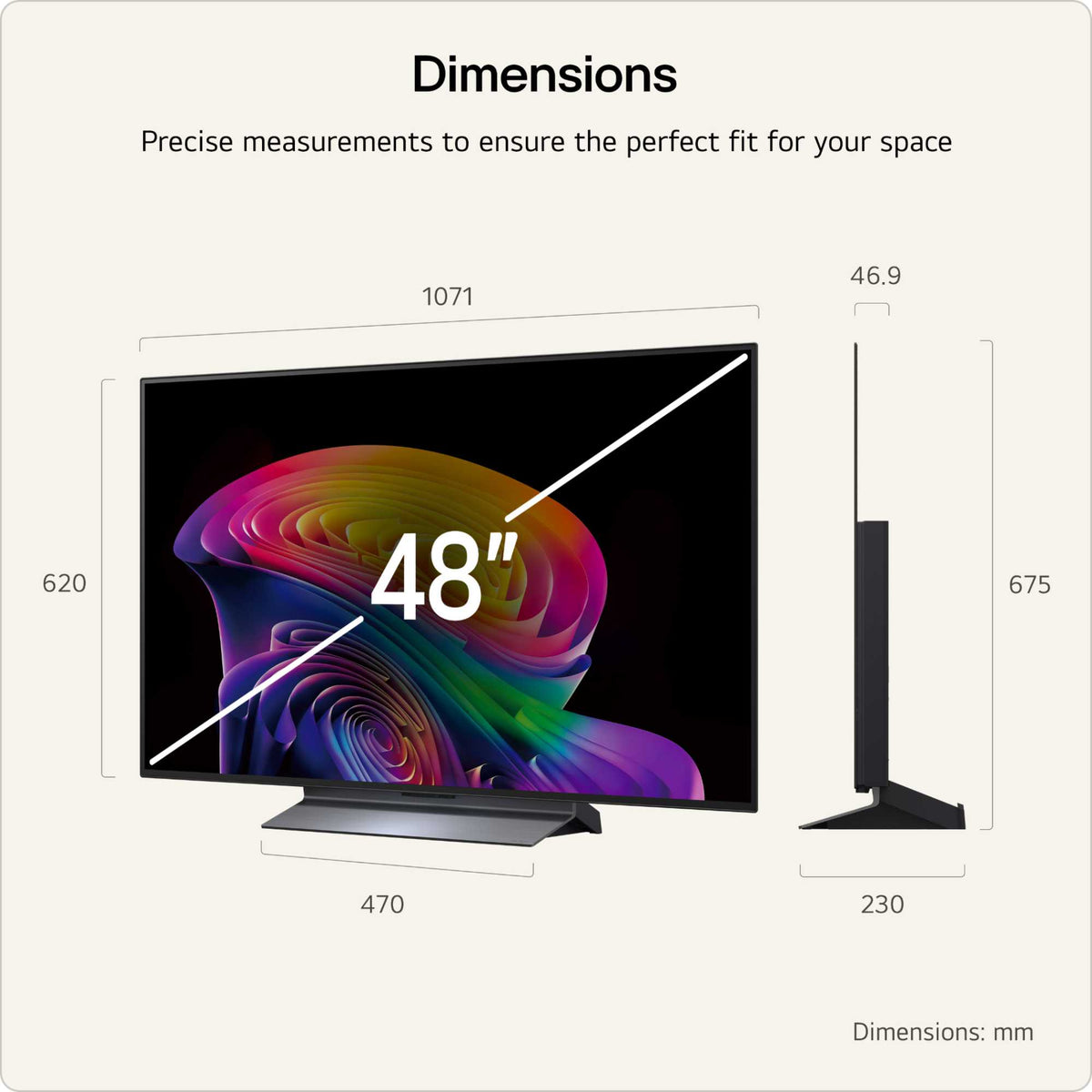 LG C66LB 48" 4K Ultra HD OLED HDR evo AI Smart TV - 48C66LB