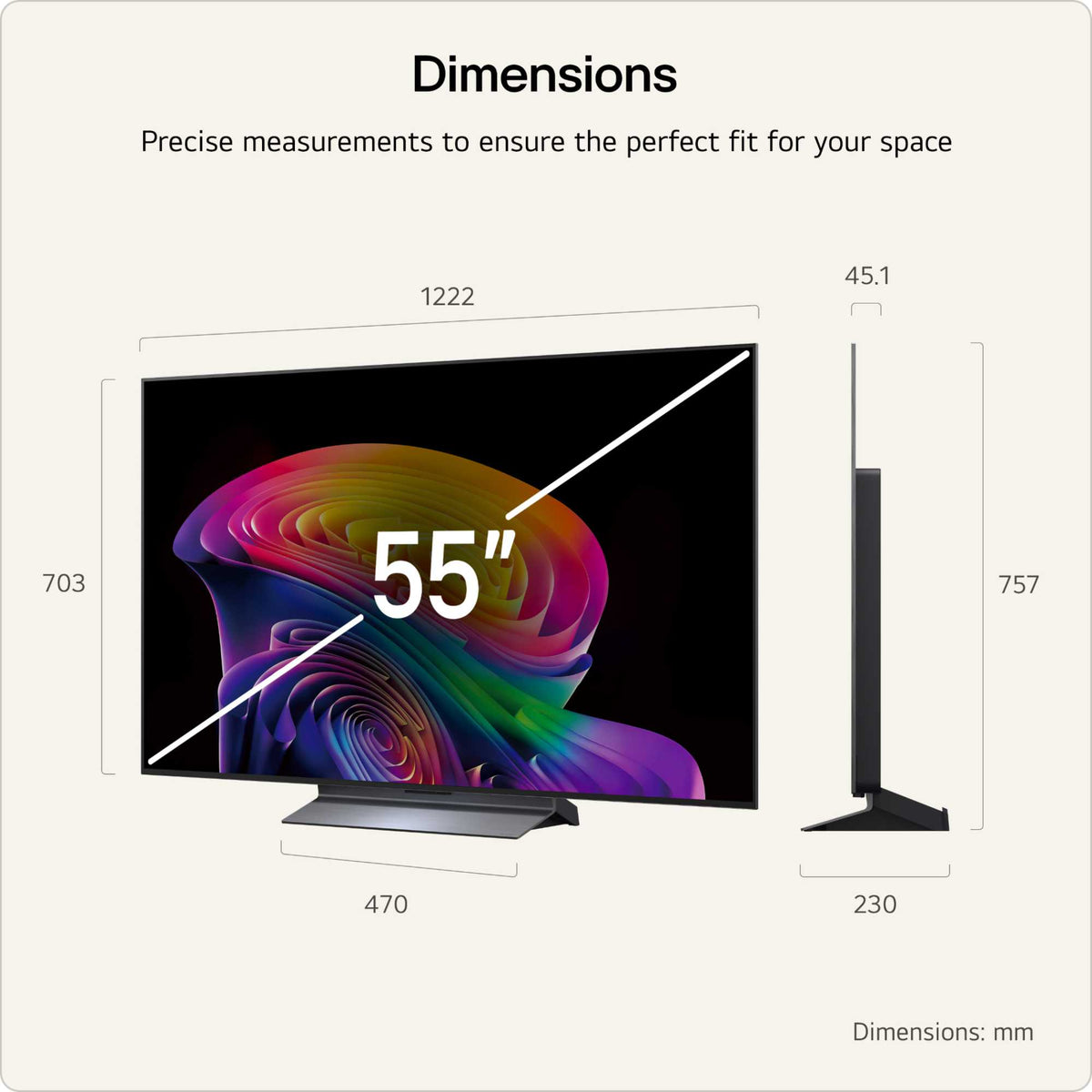 LG C66LB 55" 4K Ultra HD OLED HDR evo AI Smart TV - 55C66LB