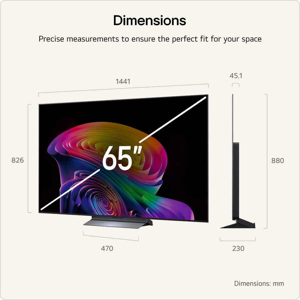 LG C66LB 65" 4K Ultra HD OLED HDR evo AI Smart TV - 65C66LB