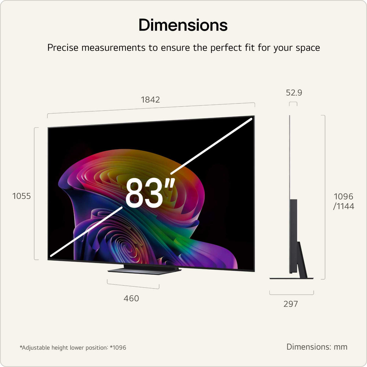 LG C66LB 83" 4K Ultra HD OLED HDR evo AI Smart TV - 83C66LB