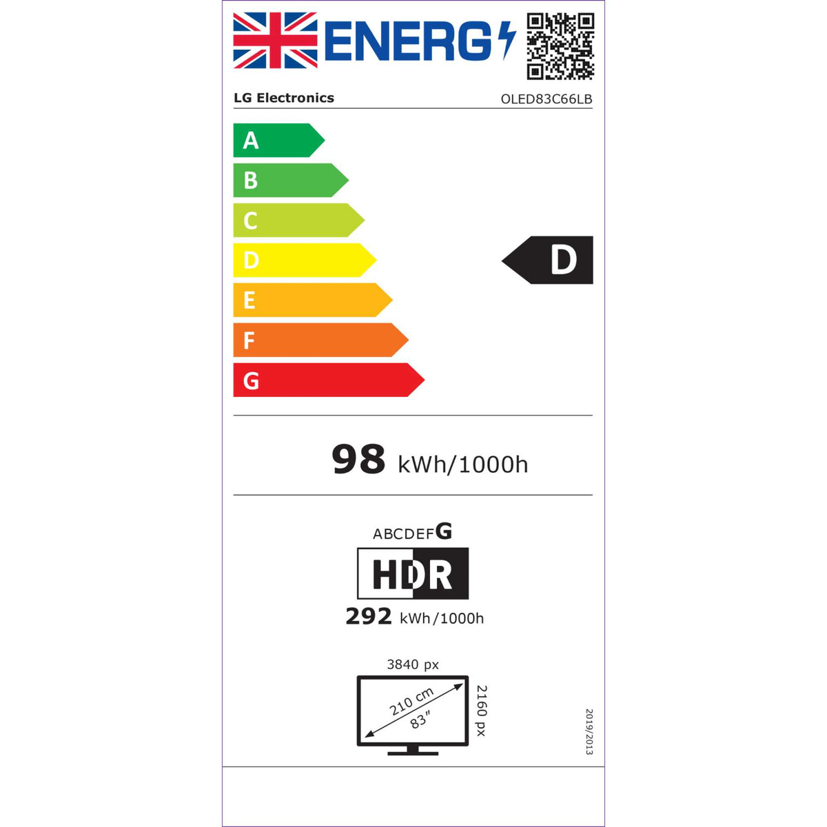 LG C66LB 83" 4K Ultra HD OLED HDR evo AI Smart TV - 83C66LB