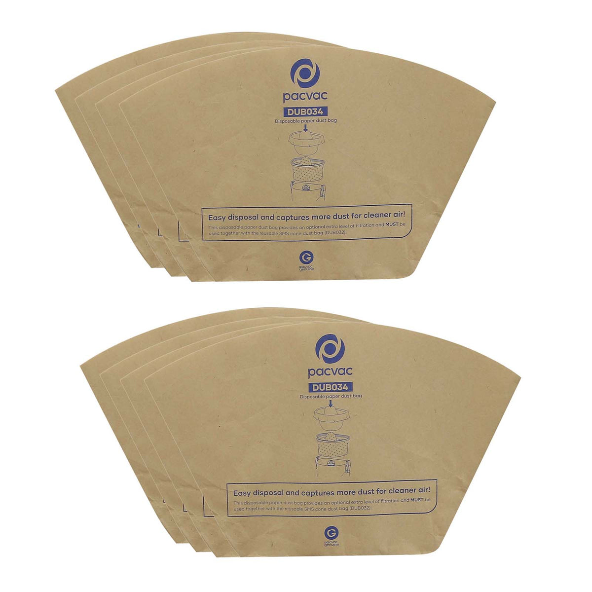PacVac Dust Bags x 10