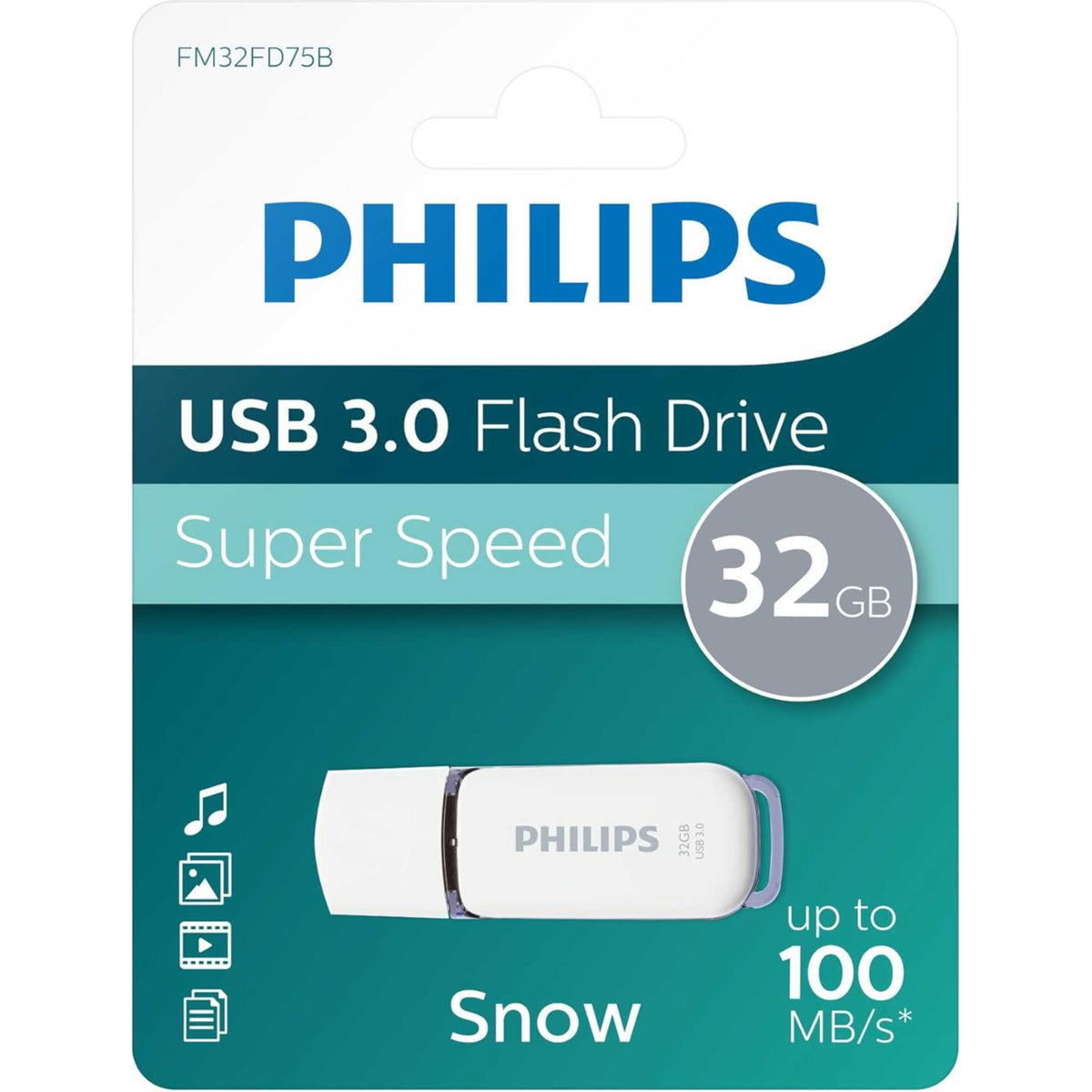 Philips FM32FD75B USB 3.0 32GB Flash Drive - Snow Edition