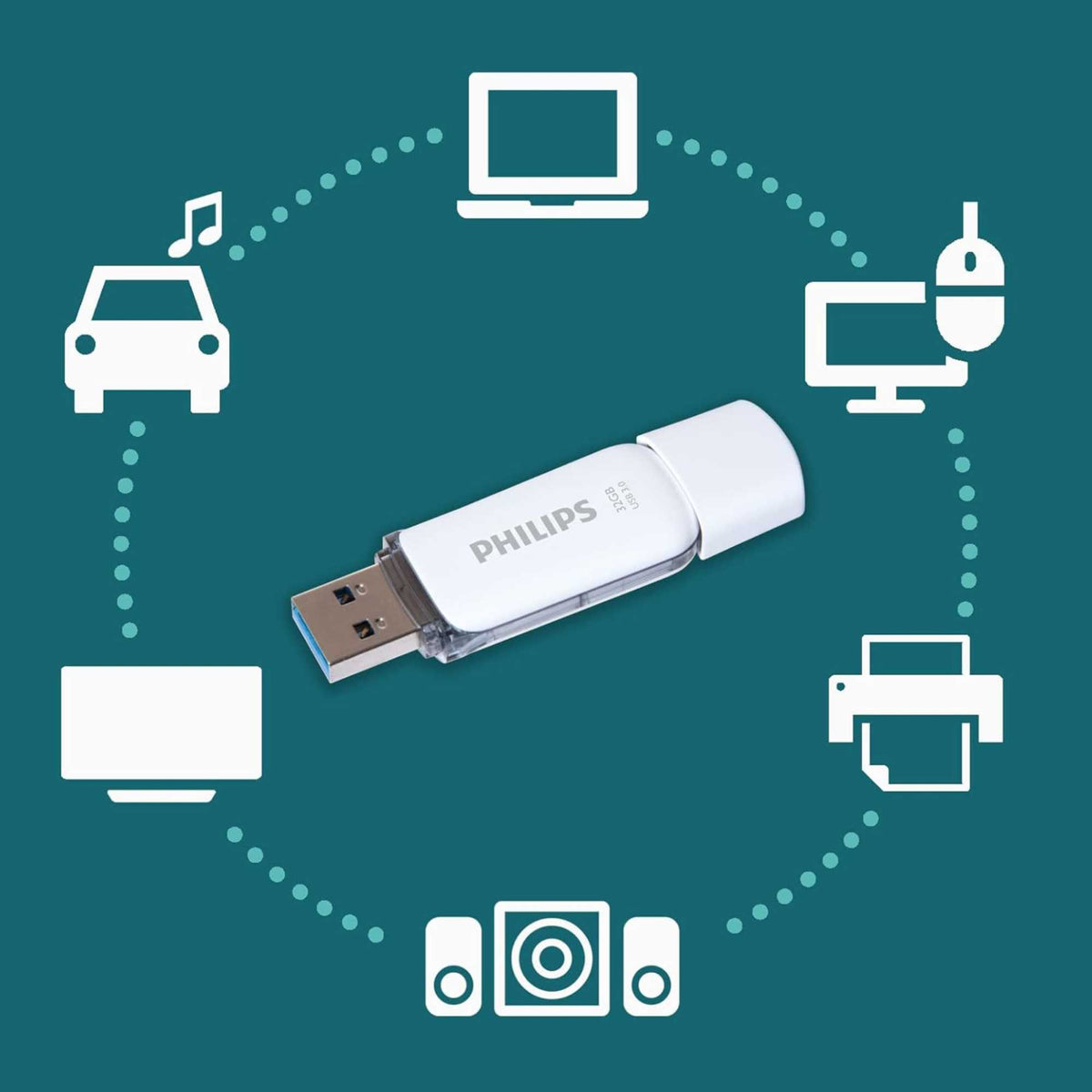 Philips FM32FD75B USB 3.0 32GB Flash Drive - Snow Edition