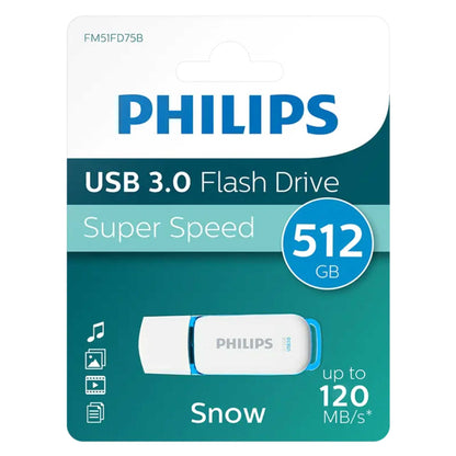 Philips FM51FD75B 512B USB 3.0 Flash Drive - Snow Edition Green