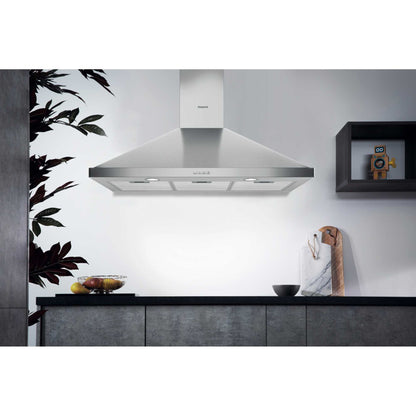 Hotpoint PHPN9.5FLMX/1 90cm Chimney Pyramid Cooker Hood - Stainless Steel