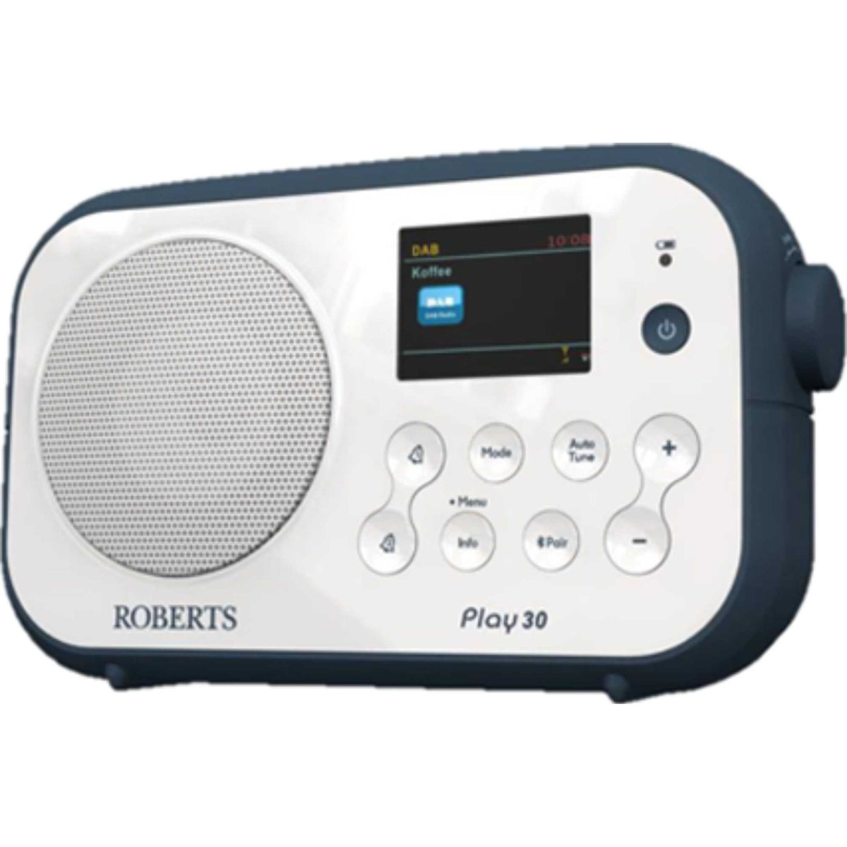 Roberts PLAY30WB DAB/DAB+/FM RDS Digital Bluetooth Radio - White & Blue