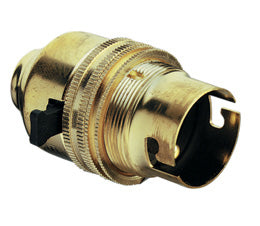 Brass Bc Lampholder 1/2 Threaded Entry Switched
